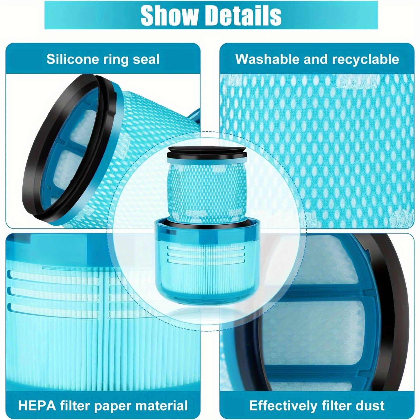 2pcs, Filter Replacement For Dyson V15 Detect
