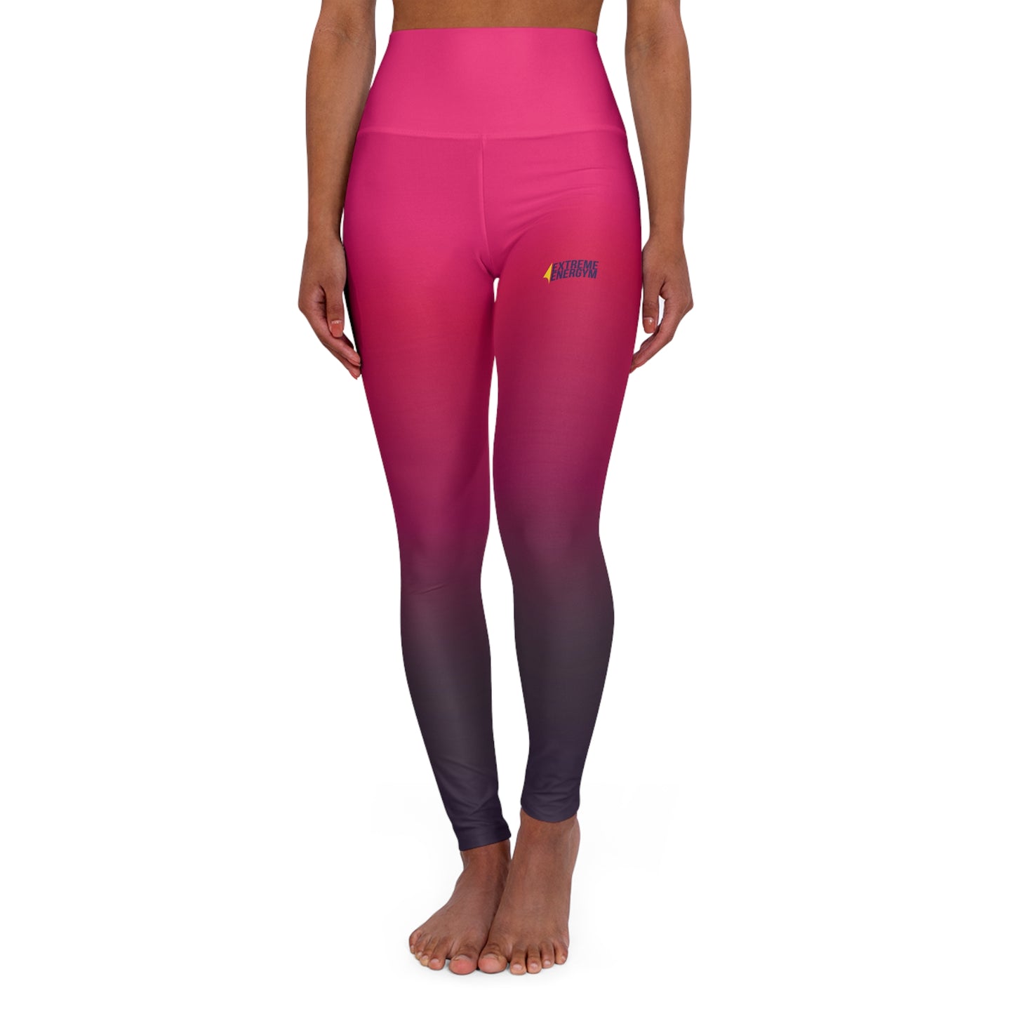 Extreme Energym Women's High Waisted Yoga Leggings Dark Pink
