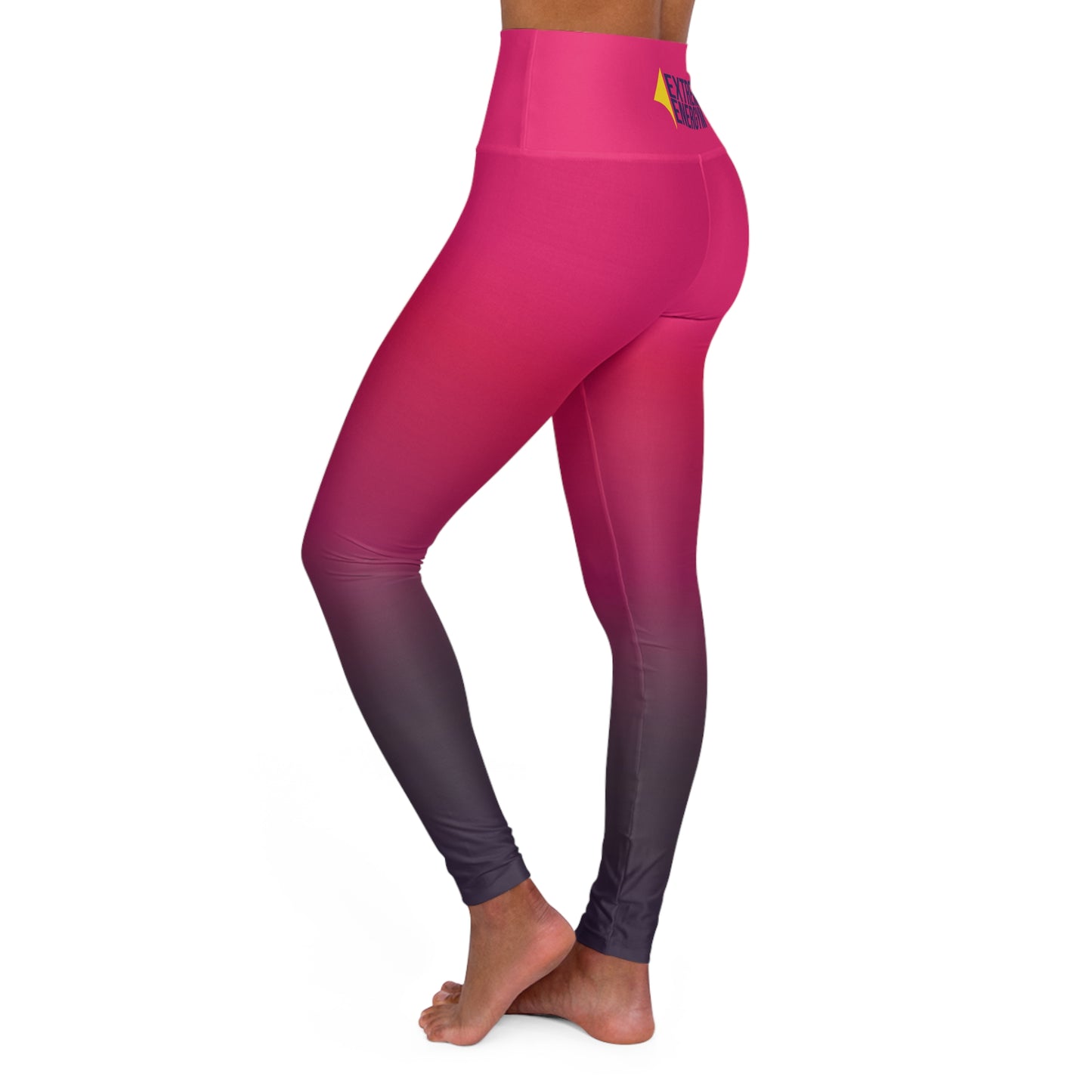 Extreme Energym Women's High Waisted Yoga Leggings Dark Pink