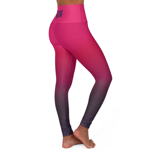 Extreme Energym Women's High Waisted Yoga Leggings Dark Pink