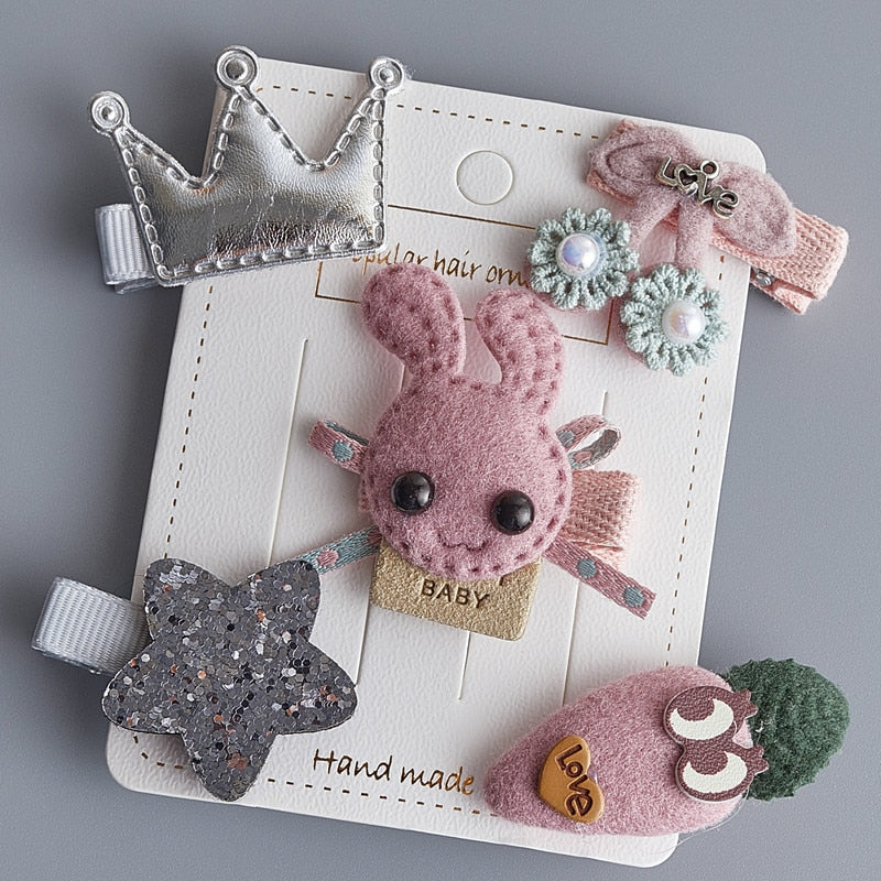 5/6Pcs/Set Hair Clip Set Baby Bow Hairpins for Girls Hair Accessories