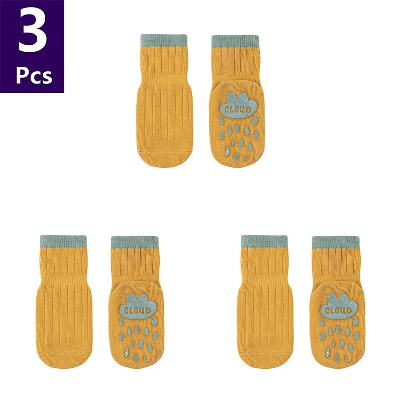 3 Pairs Children's Socks Anti Slip