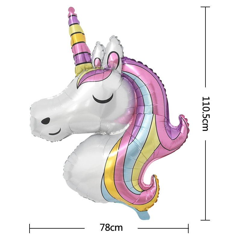1 Set Rainbow Unicorn Foil Balloons and Cups