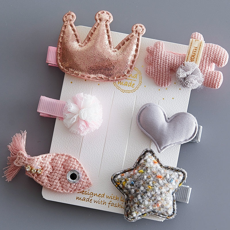 5/6Pcs/Set Hair Clip Set Baby Bow Hairpins for Girls Hair Accessories