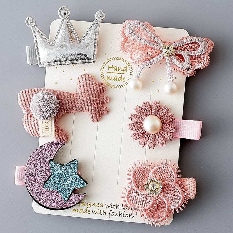 5/6Pcs/Set Hair Clip Set Baby Bow Hairpins for Girls Hair Accessories