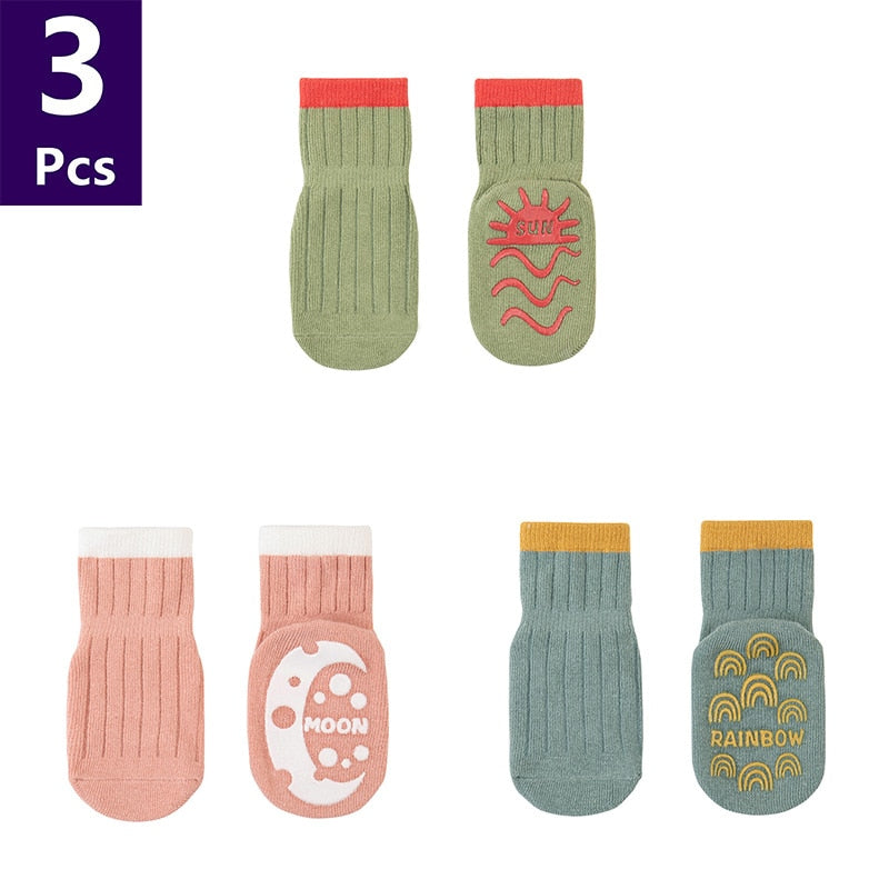 3 Pairs Children's Socks Anti Slip