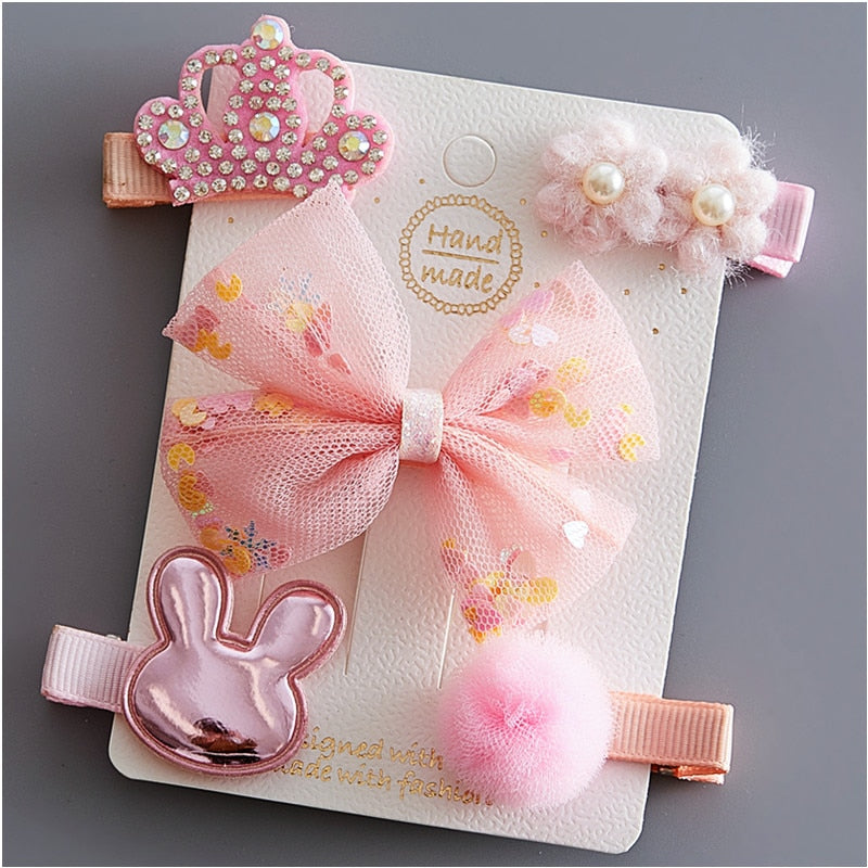 5/6Pcs/Set Hair Clip Set Baby Bow Hairpins for Girls Hair Accessories