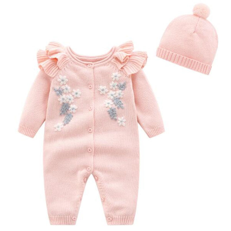 Newborn & Girl Baby Rompers with Hat