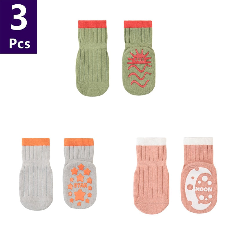 3 Pairs Children's Socks Anti Slip