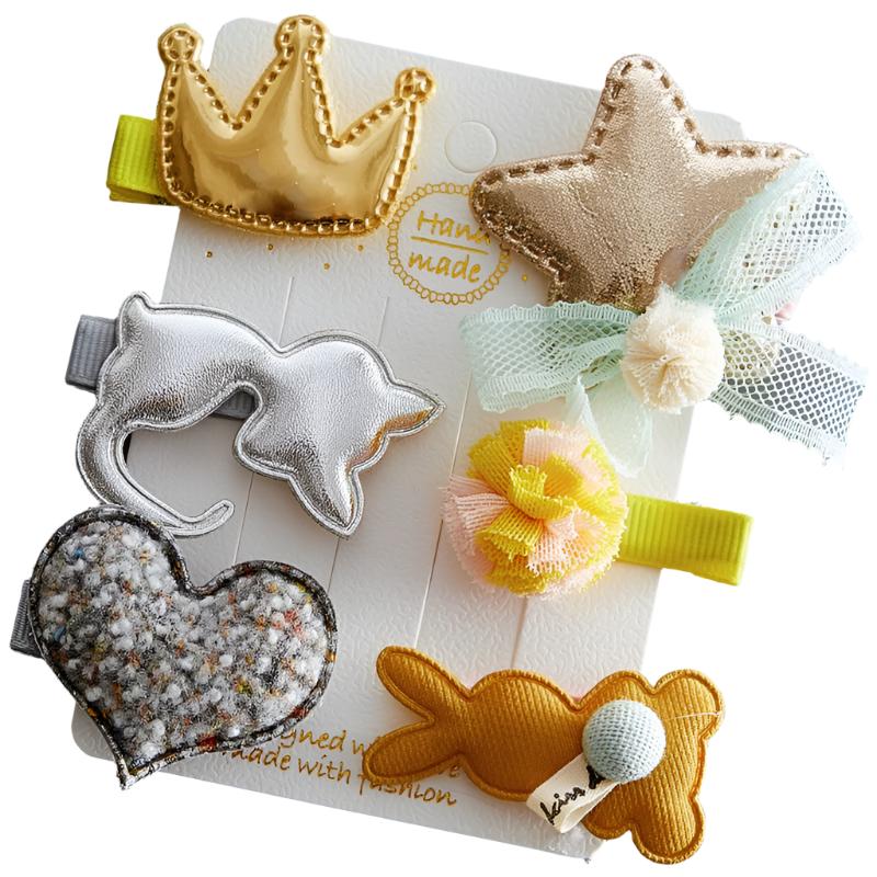 5/6Pcs/Set Hair Clip Set Baby Bow Hairpins for Girls Hair Accessories