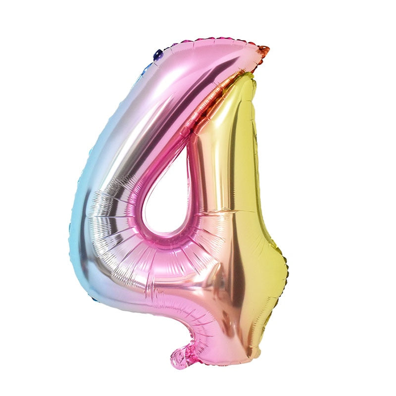 1 Set Rainbow Unicorn Foil Balloons and Cups