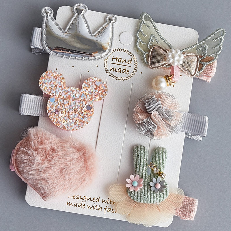 5/6Pcs/Set Hair Clip Set Baby Bow Hairpins for Girls Hair Accessories