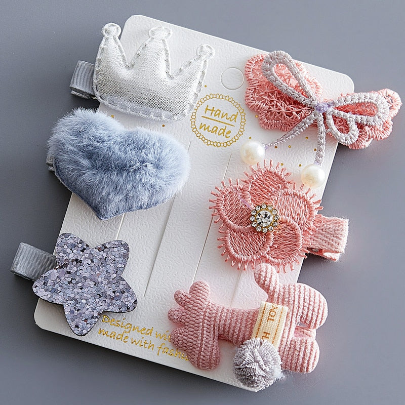 5/6Pcs/Set Hair Clip Set Baby Bow Hairpins for Girls Hair Accessories