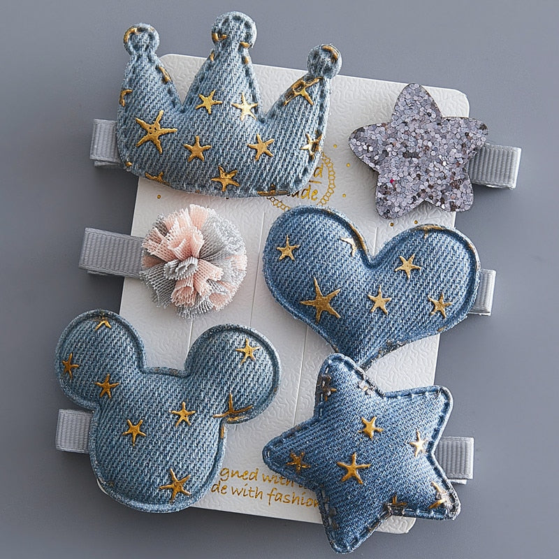 5/6Pcs/Set Hair Clip Set Baby Bow Hairpins for Girls Hair Accessories
