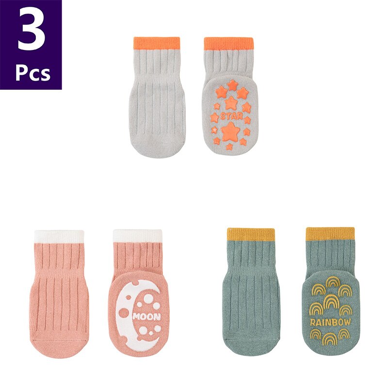 3 Pairs Children's Socks Anti Slip