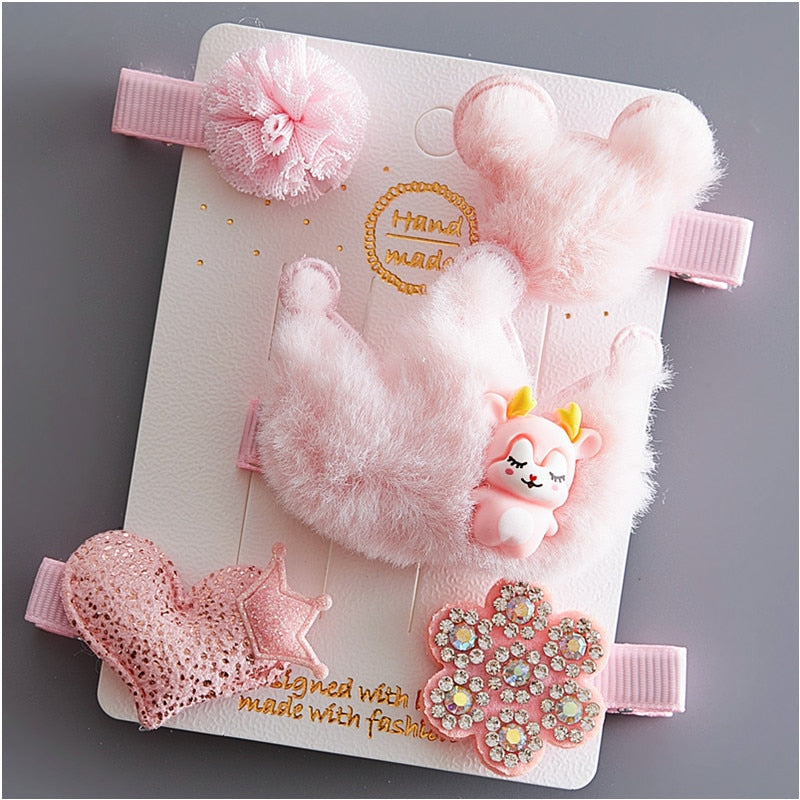 5/6Pcs/Set Hair Clip Set Baby Bow Hairpins for Girls Hair Accessories