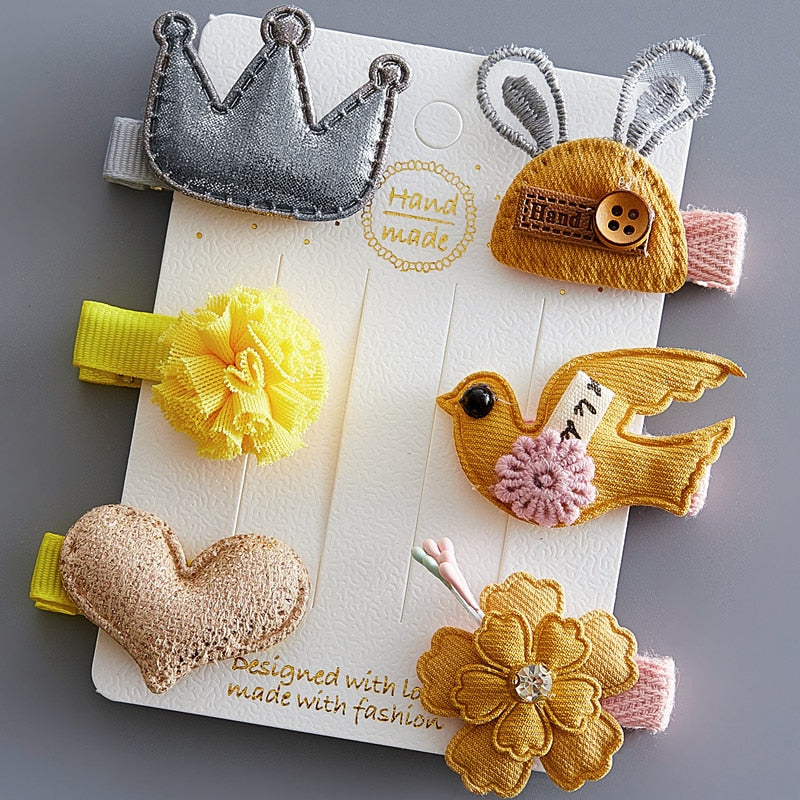 5/6Pcs/Set Hair Clip Set Baby Bow Hairpins for Girls Hair Accessories