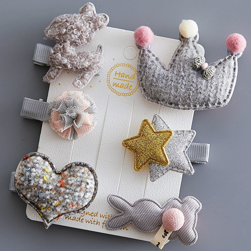 5/6Pcs/Set Hair Clip Set Baby Bow Hairpins for Girls Hair Accessories
