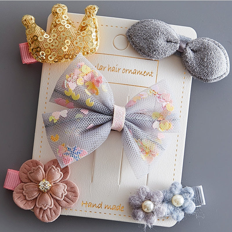 5/6Pcs/Set Hair Clip Set Baby Bow Hairpins for Girls Hair Accessories