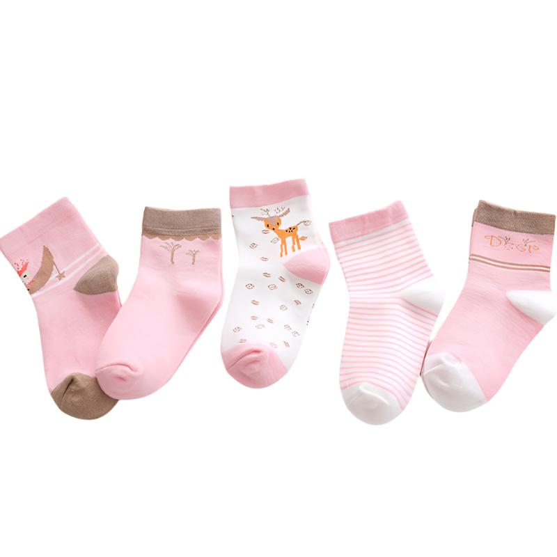 5 Pairs %100 Cotton Socks 1-12Y