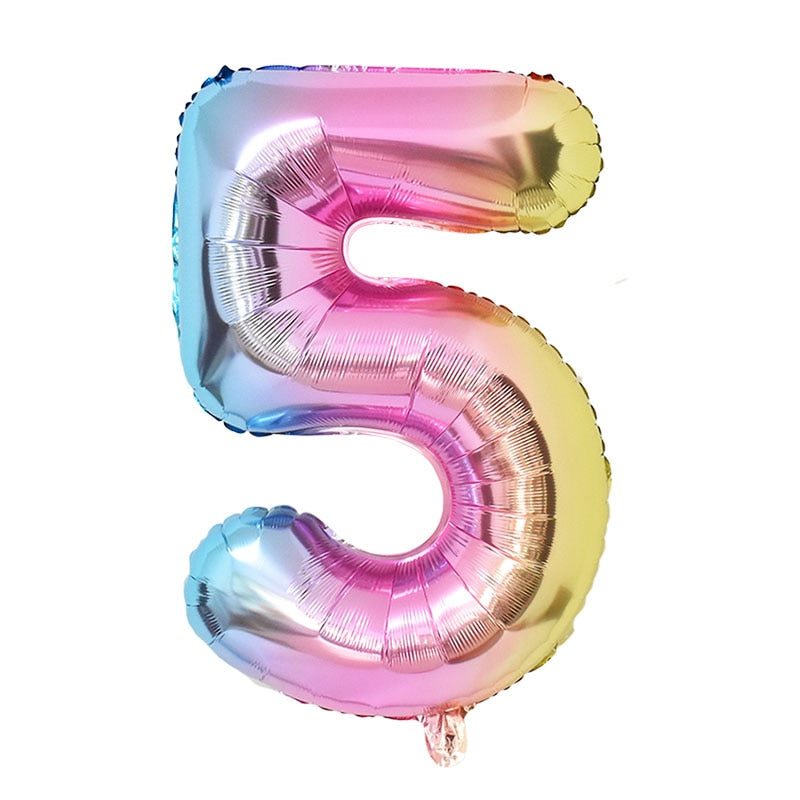 1 Set Rainbow Unicorn Foil Balloons and Cups