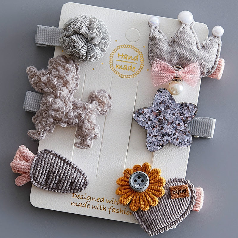 5/6Pcs/Set Hair Clip Set Baby Bow Hairpins for Girls Hair Accessories