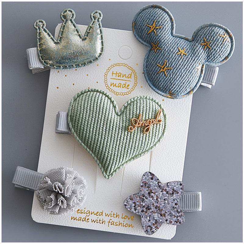 5/6Pcs/Set Hair Clip Set Baby Bow Hairpins for Girls Hair Accessories