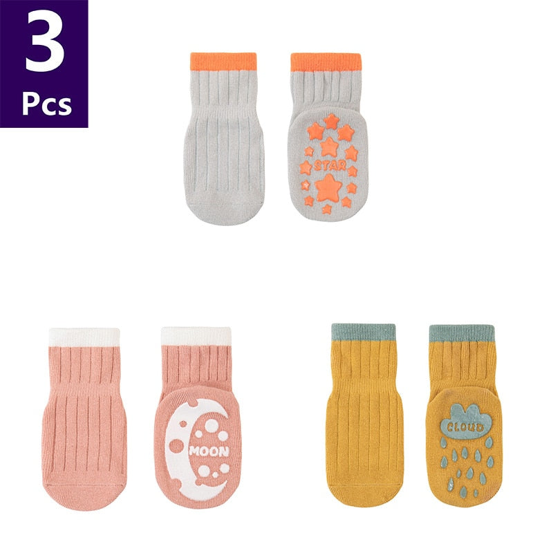 3 Pairs Children's Socks Anti Slip