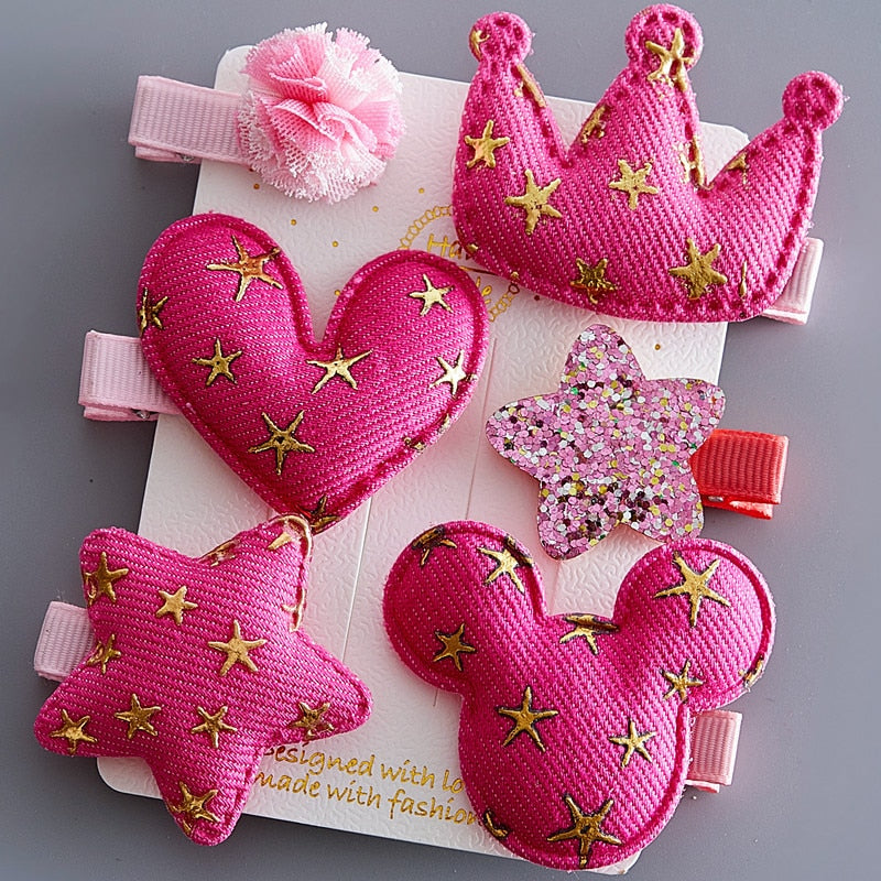 5/6Pcs/Set Hair Clip Set Baby Bow Hairpins for Girls Hair Accessories