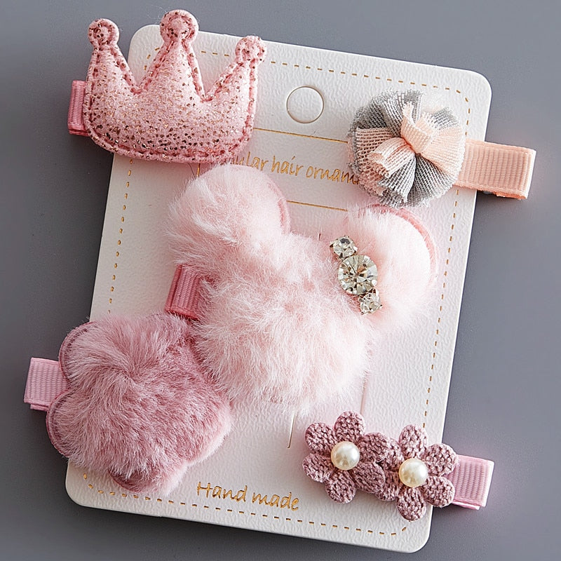 5/6Pcs/Set Hair Clip Set Baby Bow Hairpins for Girls Hair Accessories