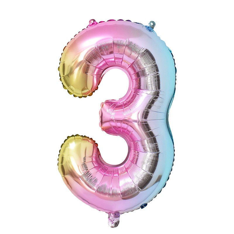 1 Set Rainbow Unicorn Foil Balloons and Cups