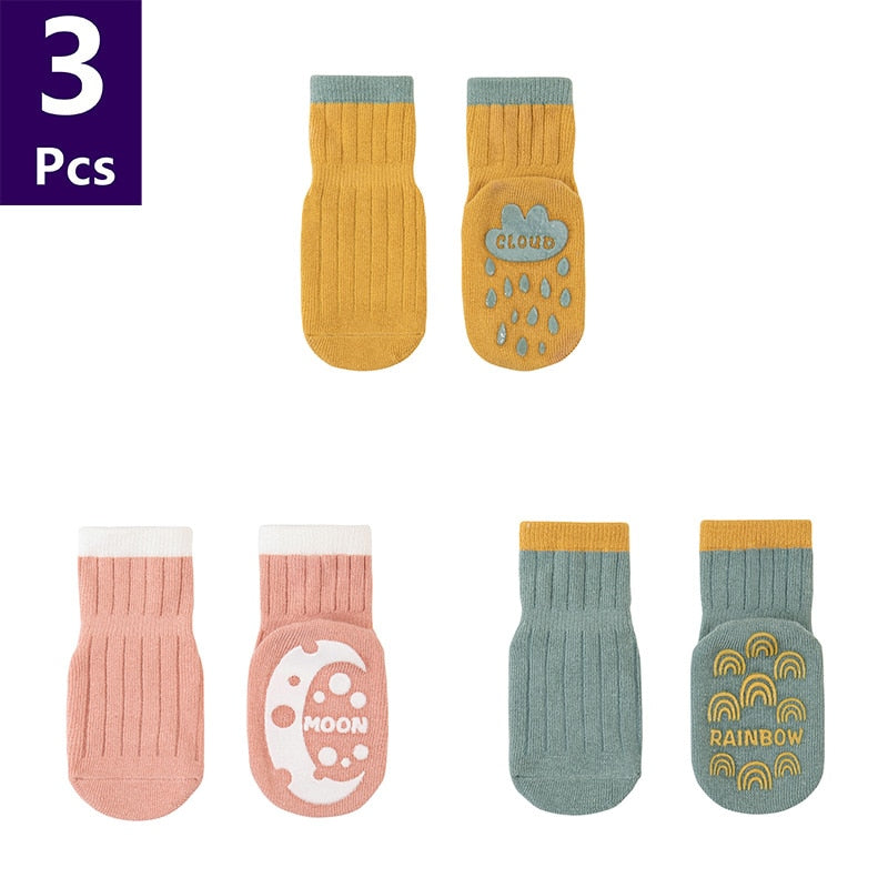 3 Pairs Children's Socks Anti Slip