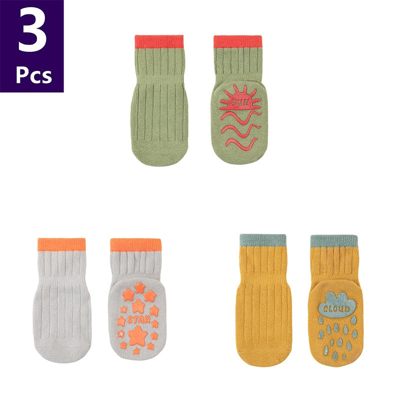 3 Pairs Children's Socks Anti Slip