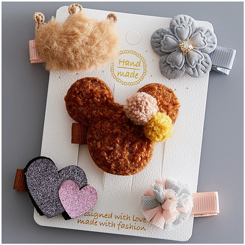 5/6Pcs/Set Hair Clip Set Baby Bow Hairpins for Girls Hair Accessories