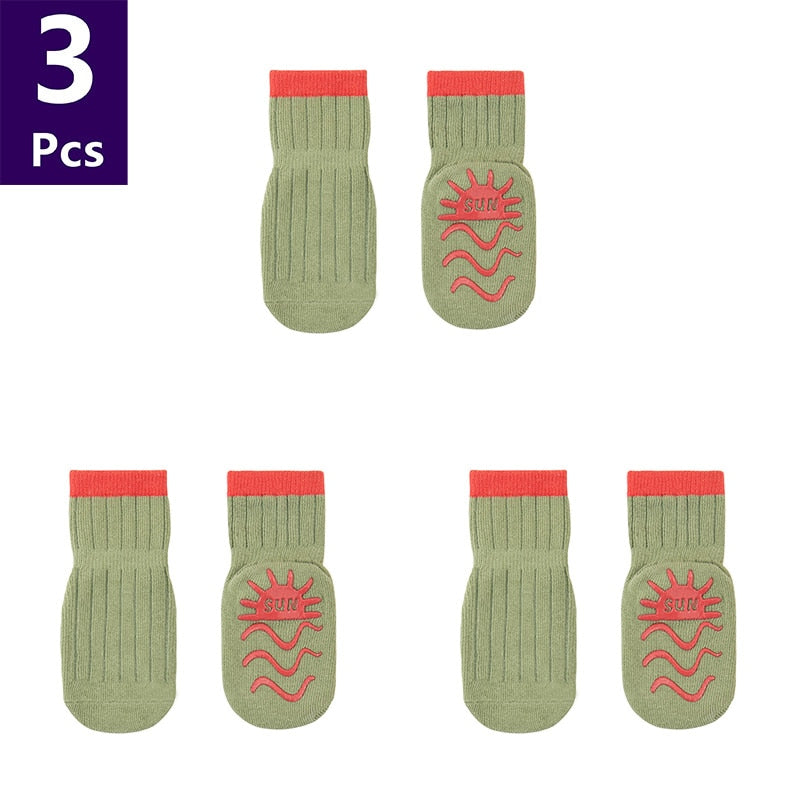 3 Pairs Children's Socks Anti Slip