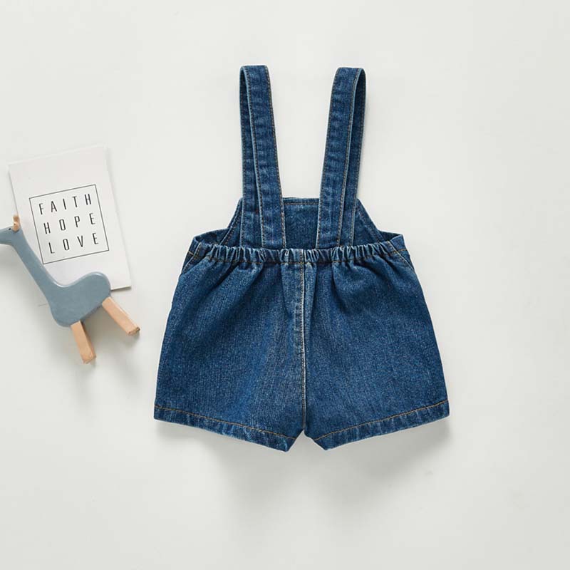 Spring and Autumn Kids Jumpsuit Korean Fashion Children Denim Shorts