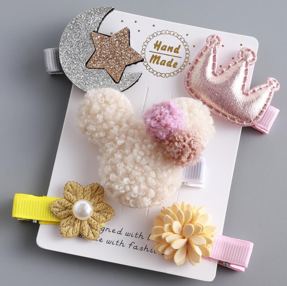 5/6Pcs/Set Hair Clip Set Baby Bow Hairpins for Girls Hair Accessories