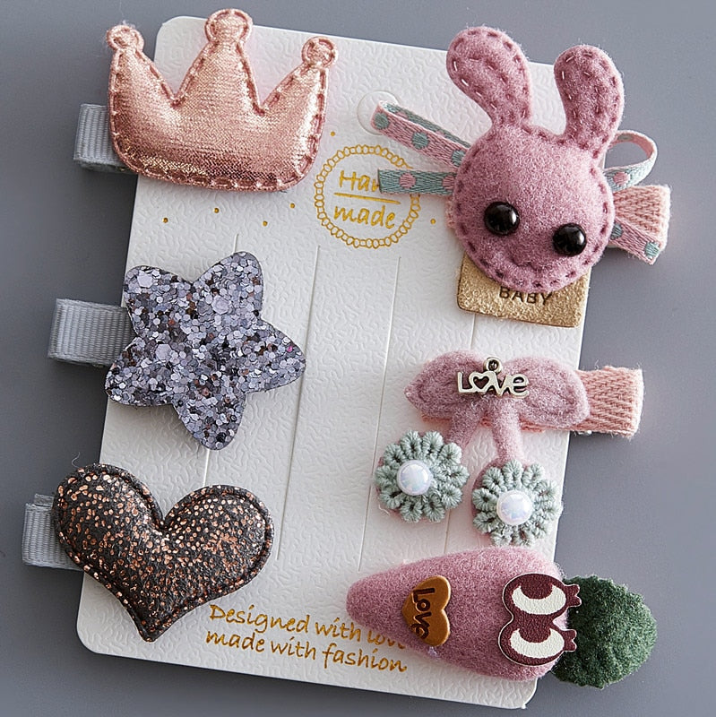 5/6Pcs/Set Hair Clip Set Baby Bow Hairpins for Girls Hair Accessories