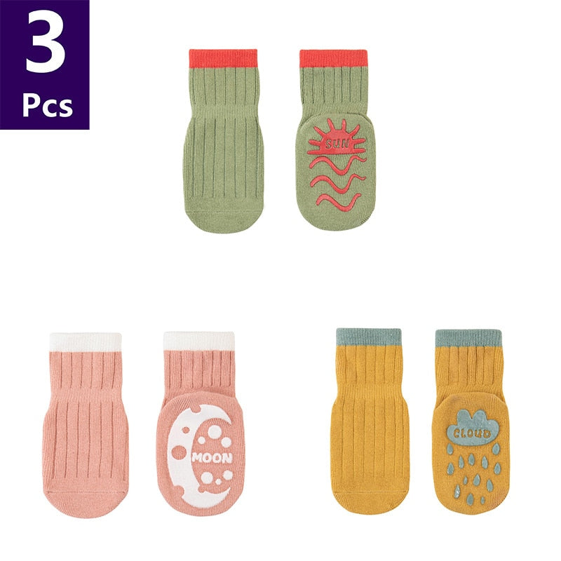 3 Pairs Children's Socks Anti Slip