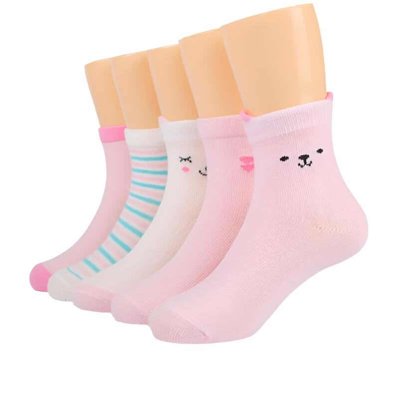 5 Pairs %100 Cotton Socks 1-12Y