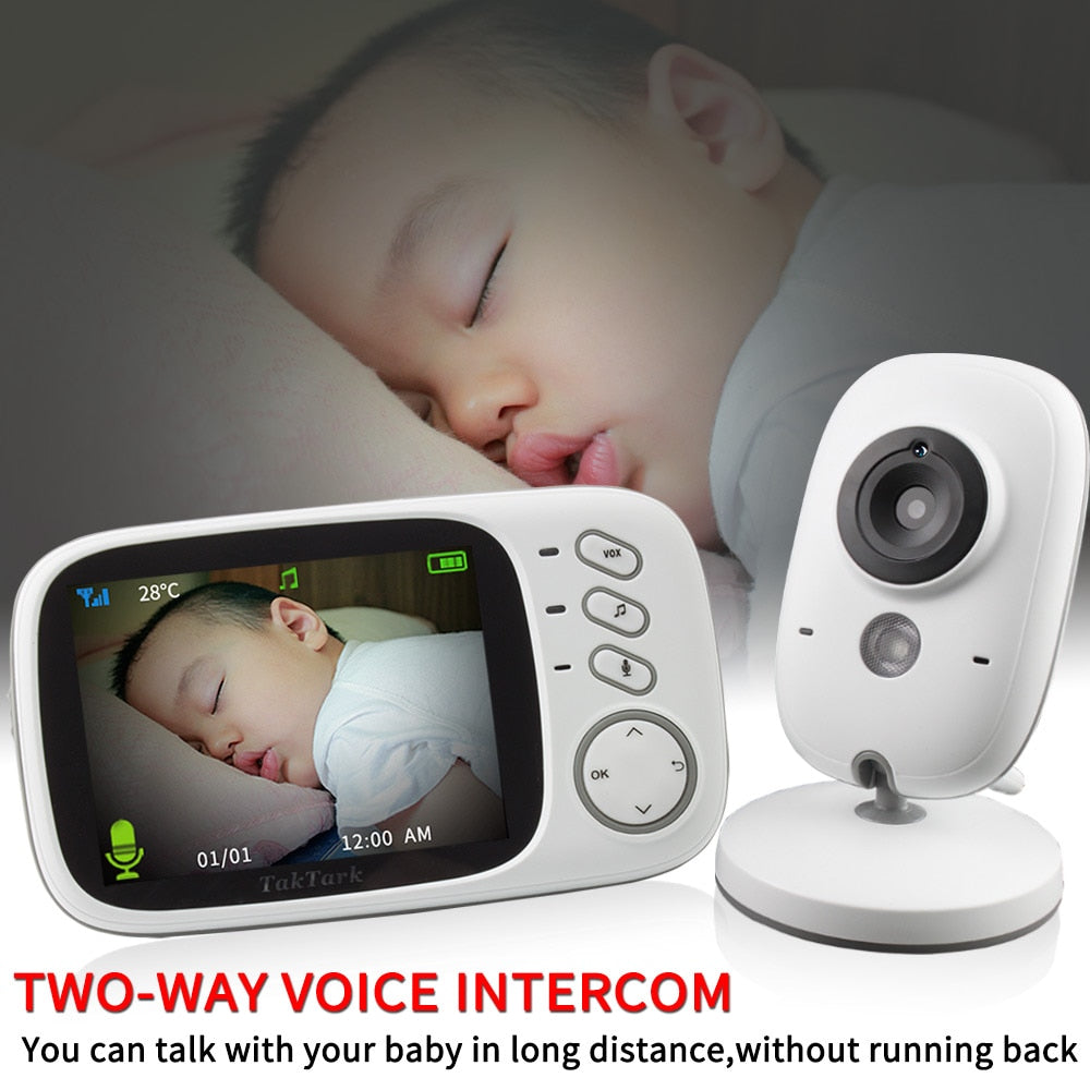 3.2 inch Wireless Video Color Baby Monitor High Resolution Baby Nanny Security Camera Night Vision Temperature Monitoring
