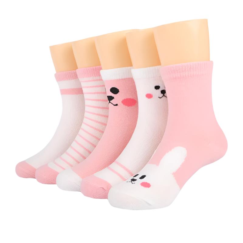 5 Pairs %100 Cotton Socks 1-12Y