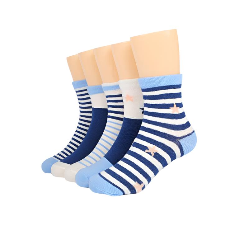 5 Pairs %100 Cotton Socks 1-12Y