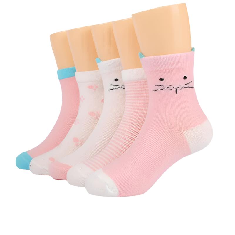 5 Pairs %100 Cotton Socks 1-12Y