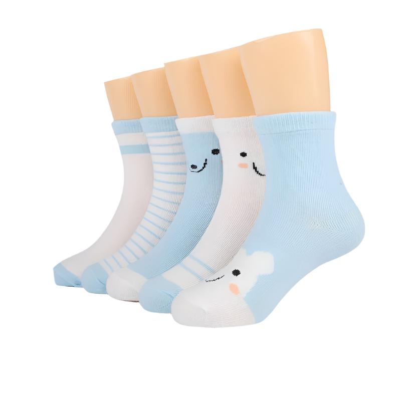 5 Pairs %100 Cotton Socks 1-12Y
