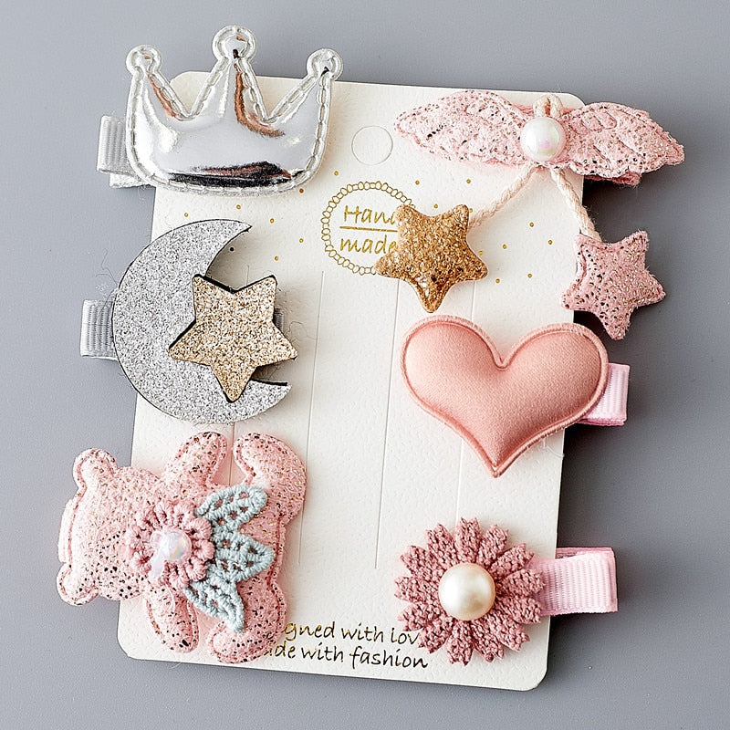 5/6Pcs/Set Hair Clip Set Baby Bow Hairpins for Girls Hair Accessories