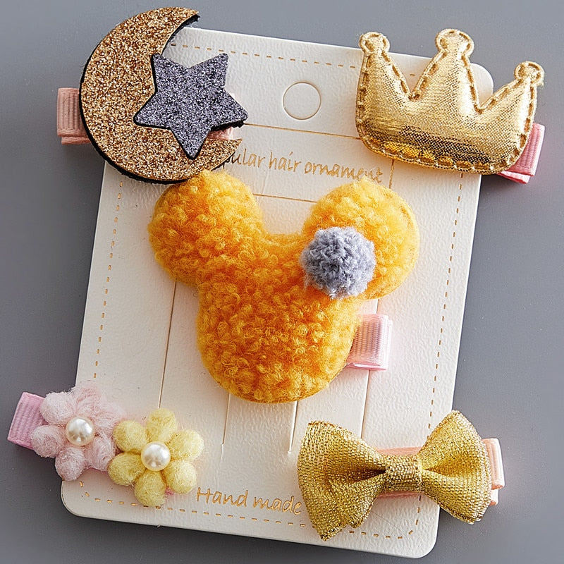 5/6Pcs/Set Hair Clip Set Baby Bow Hairpins for Girls Hair Accessories
