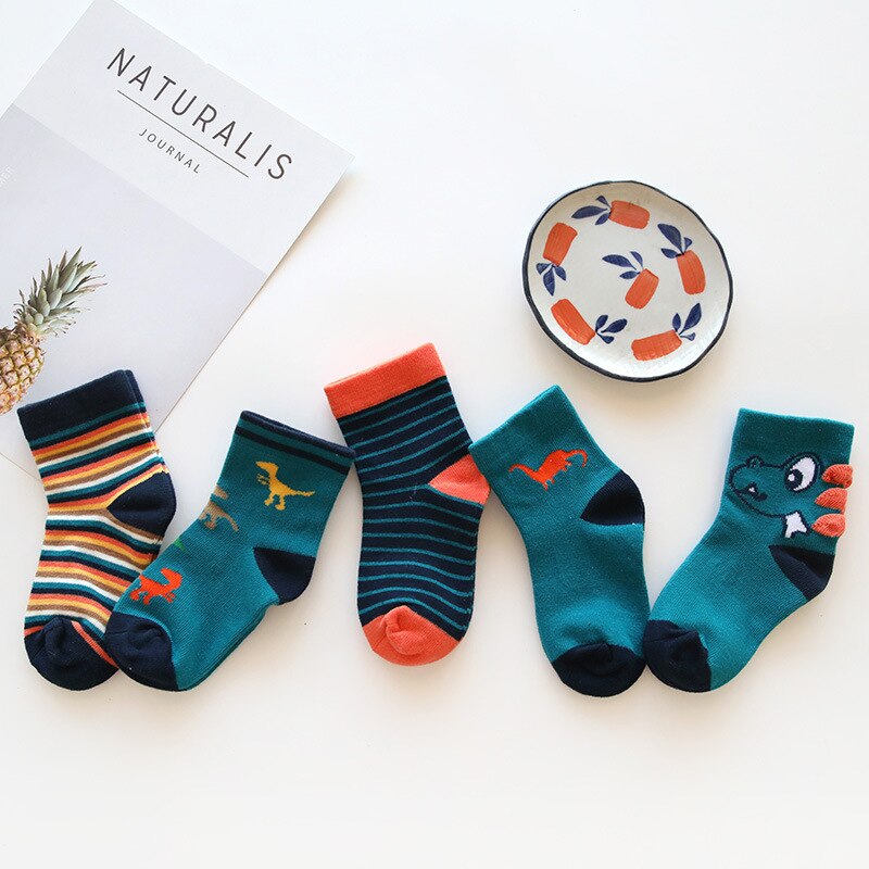 5 Pairs %100 Cotton Socks 1-12Y