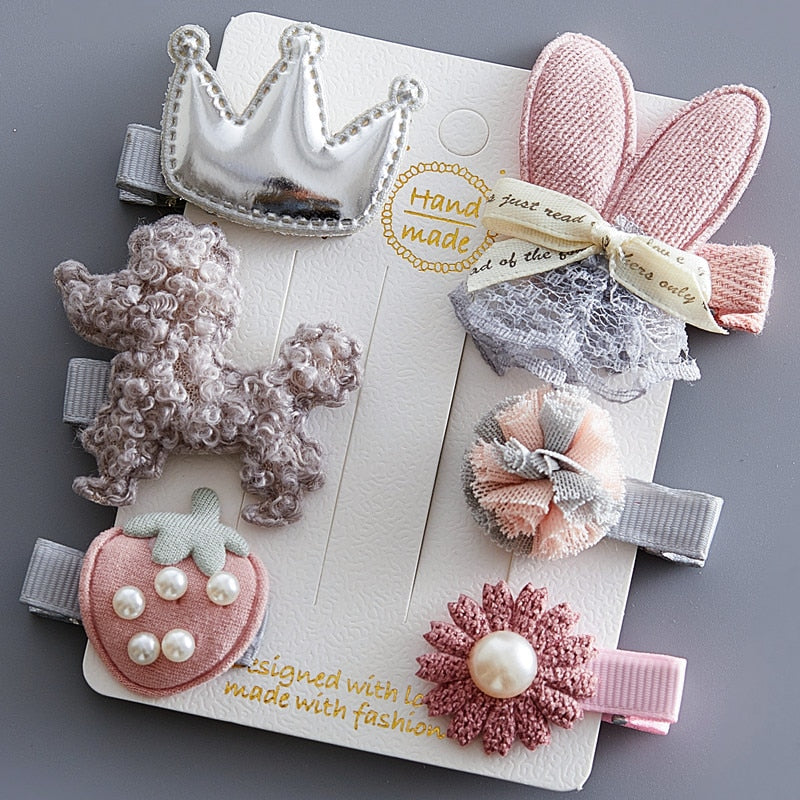 5/6Pcs/Set Hair Clip Set Baby Bow Hairpins for Girls Hair Accessories