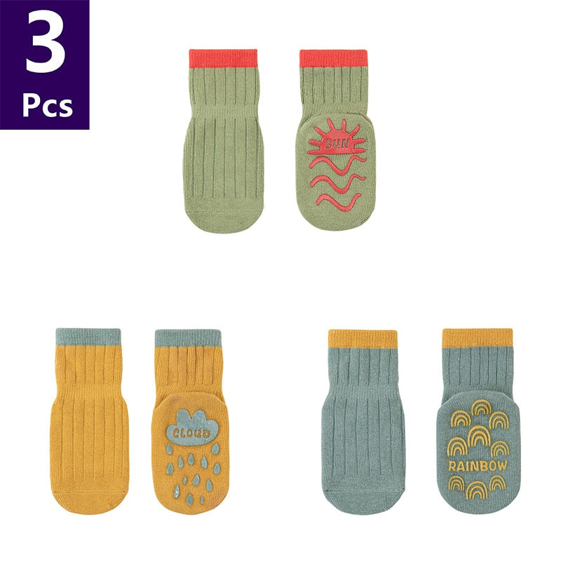 3 Pairs Children's Socks Anti Slip